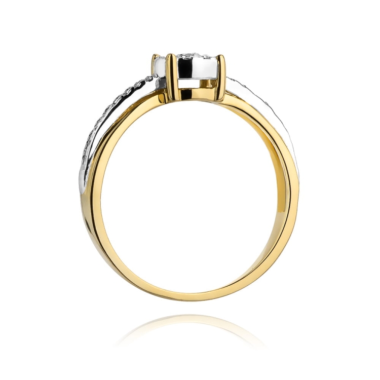 Pierścionek zaręczynowy z żółtego złota z diamentami 0,25ct Fire Of Love BW-302