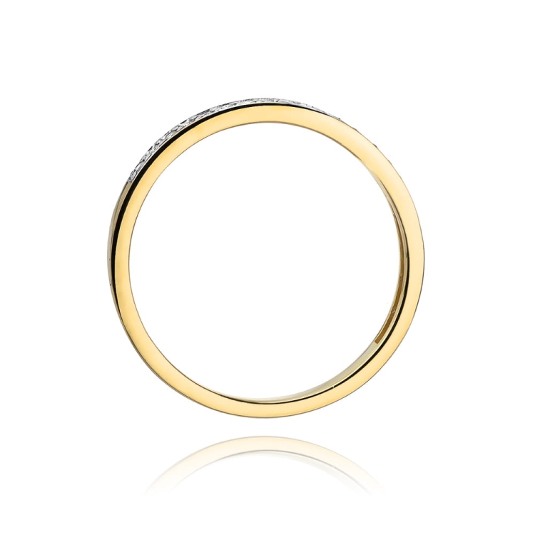 Pierścionek zaręczynowy z żółtego złota z diamentami 0,09ct Fire Of Love BW-306