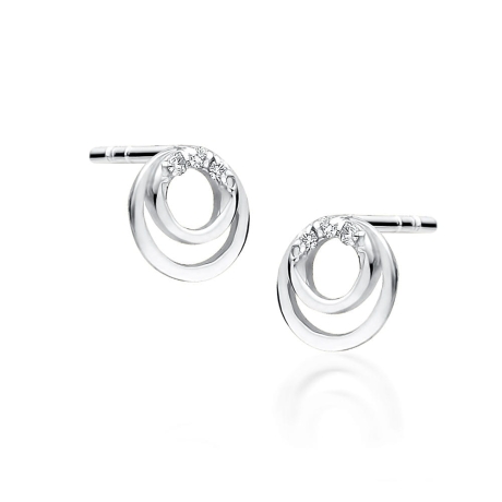 Przejdź do produktu Kolczyki z białego złota 585 z diamentami 0,03ct The Diamonds