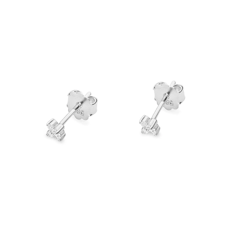 Kolczyki z białego złota 585 z diamentami 0,09ct The Diamonds BKO-24-b