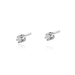 Kolczyki z białego złota 585 z diamentami 0,16ct The Diamonds BKO-32-b