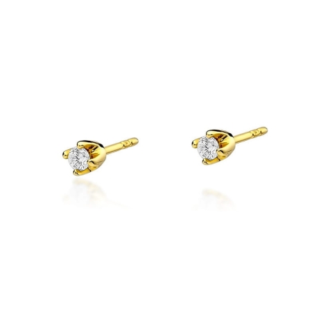 Przejdź do produktu Kolczyki z żółtego złota 585 z diamentami 0,16ct The Diamonds 