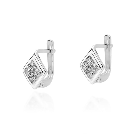 Przejdź do produktu Kolczyki z białego złota 585 z diamentami 0,08ct The Diamonds
