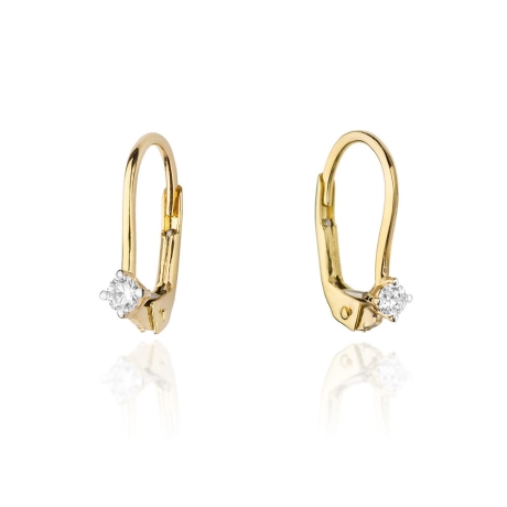 Przejdź do produktu Kolczyki z żółtego złota 585 z diamentami 0,06ct The Diamonds