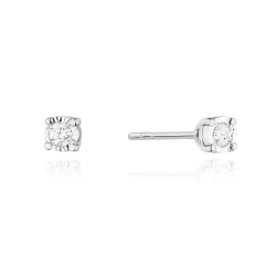 Kolczyki z białego złota 585 z diamentami 0,16ct The Diamonds BKO-58-0,16ct-b