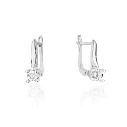 Kolczyki z białego złota 585 z diamentami 0,06ct The Diamonds  BKO-65-0,06ct-b