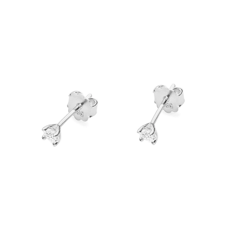 Kolczyki z białego złota 585 z diamentami 0,08ct The Diamonds  BKO-66-b