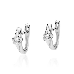 Kolczyki z białego złota 585 z diamentami 0,20ct The Diamonds BKO-88-0,20ct-b