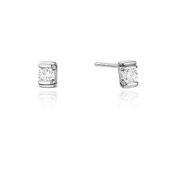 Kolczyki z białego złota 585 z diamentami 0,20ct The Diamonds BKO-343-b