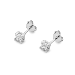 Kolczyki z białego złota 585 z diamentami 0,16ct The Diamonds BKO-402-b