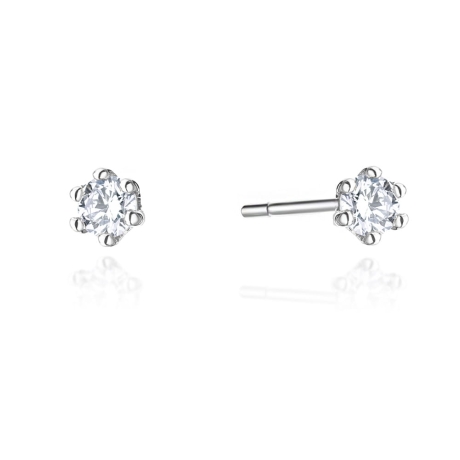 Przejdź do produktu Kolczyki z białego złota 585 z diamentami 0,08ct The Diamonds