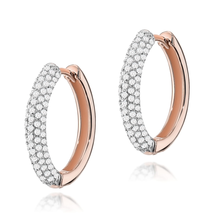 Kolczyki z różowego złota 585 z diamentami 0,83ct The Diamonds BKO-515-r