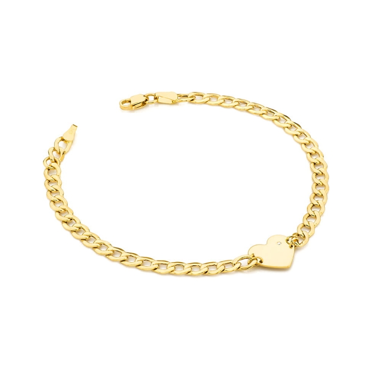 Bransoletka z żółtego złota 585 z diamentami 0,005ct The Diamonds BR006