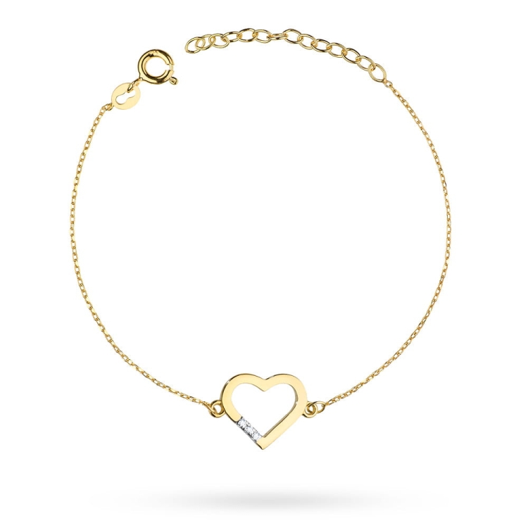 Bransoletka z żółtego złota 585 z diamentami 0,015ct The Diamonds BR-008