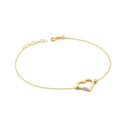 Bransoletka z żółtego złota 585 z diamentami 0,015ct The Diamonds BR-008