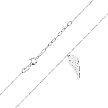 Przejdź do produktu Naszyjnik z białego złota z diamentem 0,005ct skrzydło The Diamonds