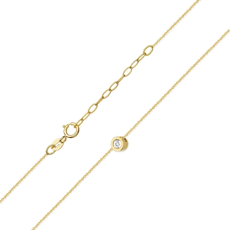 Przejdź do produktu Naszyjnik z żółtego złota z diamentem 0,0145ct The Diamonds
