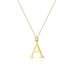 Naszyjnik z żółtego złota z diamentem 0,005ct mała literka A The Diamonds BC-69-mała-A