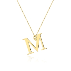 Naszyjnik z żółtego złota z diamentem 0,005ct mała literka M The Diamonds BC-69-mała-M