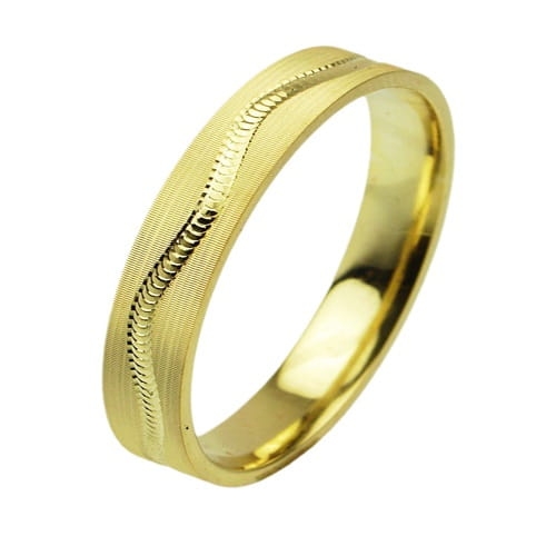 Obrączka modułowa z żółtego złota płaska 4mm Modular M019-4mm