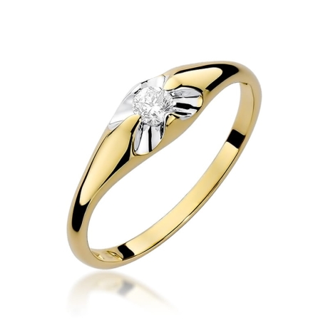 Przejdź do produktu Pierścionek zaręczynowy z żółtego złota z diamentem 0,10ct Fire Of Love