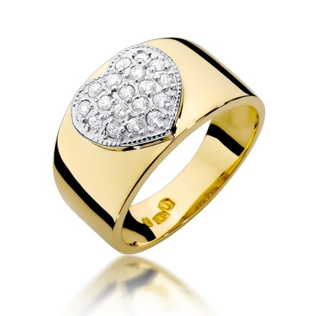 Przejdź do produktu Pierścionek zaręczynowy z żółtego złota z diamentami 0,26ct Fire Of Love