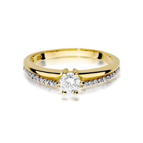 Przejdź do produktu Pierścionek zaręczynowy z żółtego złota z diamentami 0,40ct Fire Of Love 