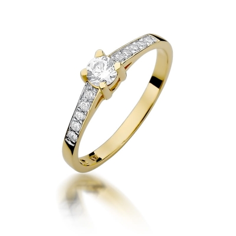 Przejdź do produktu Pierścionek zaręczynowy z żółtego złota z diamentami 0,44ct Fire Of Love