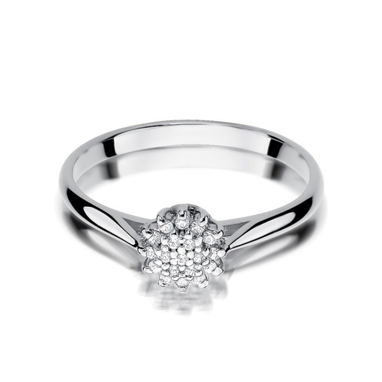 Pierścionek zaręczynowy z białego złota z diamentami 0,10ct Fire Of Love BW-401-b
