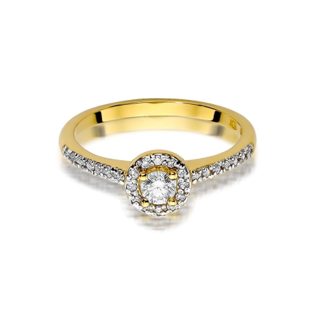 Przejdź do produktu Pierścionek zaręczynowy z żółtego złota z diamentami 0,28ct Fire Of Love 