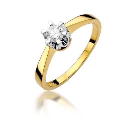 Przejdź do produktu Pierścionek zaręczynowy z żółtego złota z diamentem 0,25ct Fire Of Love 