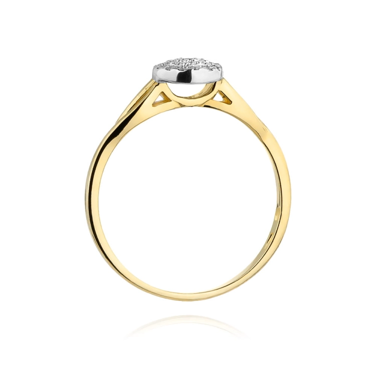 Pierścionek zaręczynowy z żółtego złota z diamentami 0,12ct Fire Of Love BW-421