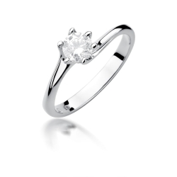 Pierścionek zaręczynowy z białego złota z diamentem 0,50ct Fire Of Love BW-423-b