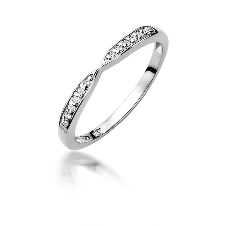 Pierścionek zaręczynowy z białego złota z diamentami 0,10ct Fire Of Love BW-425-b