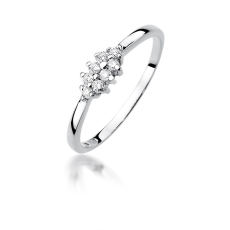 Przejdź do produktu Pierścionek zaręczynowy z białego złota z diamentami 0,11ct Fire Of Love 