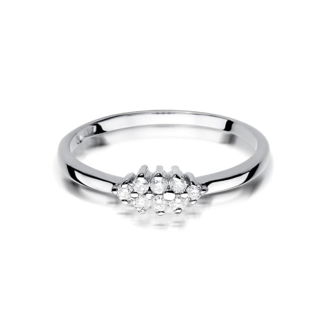 Przejdź do produktu Pierścionek zaręczynowy z białego złota z diamentami 0,11ct Fire Of Love 