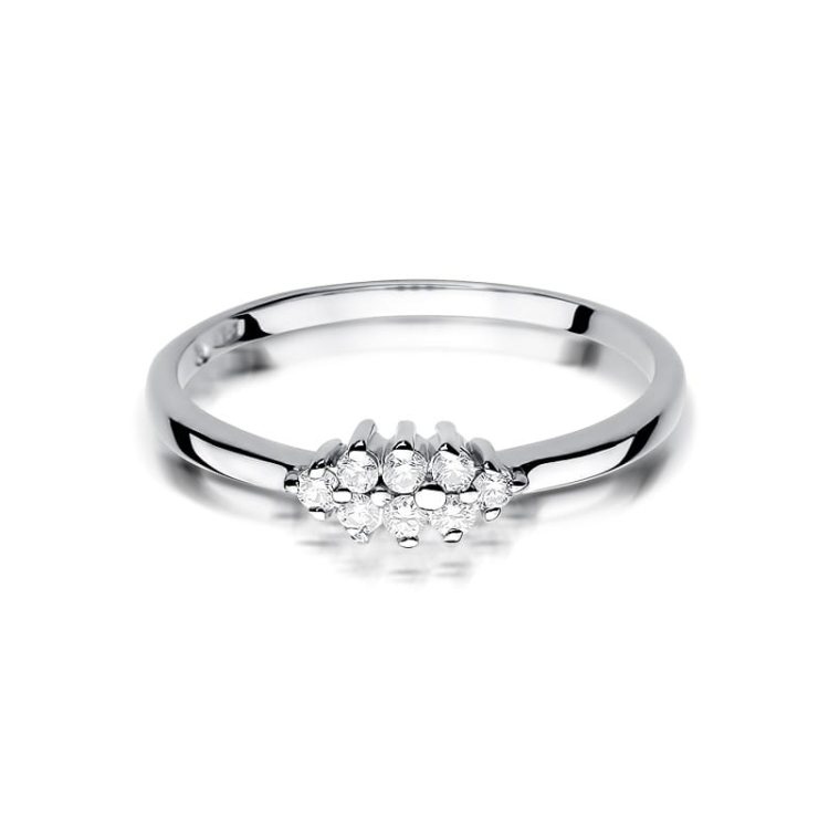 Pierścionek zaręczynowy z białego złota z diamentami 0,11ct Fire Of Love GW-427-b