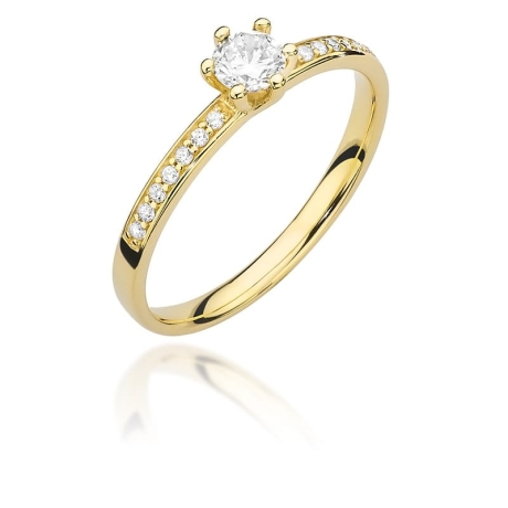 Przejdź do produktu Pierścionek zaręczynowy z żółtego złota z diamentami 0,37ct Fire Of Love