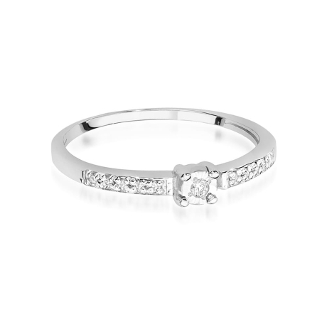 Przejdź do produktu Pierścionek zaręczynowy z białego złota z diamentami 0,07ct Fire Of Love