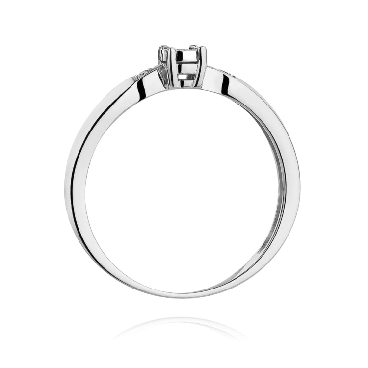 Pierścionek zaręczynowy z białego złota z diamentami 0,03ct Fire Of Love BW-469-b