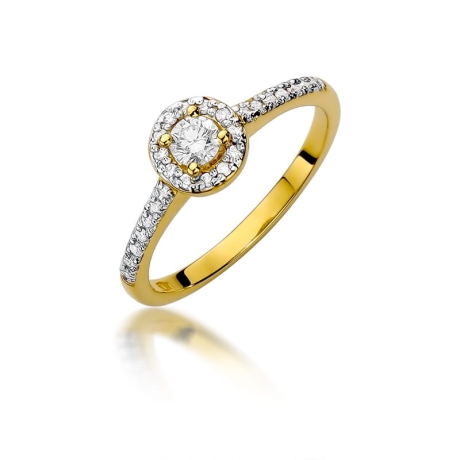 Przejdź do produktu Pierścionek zaręczynowy z żółtego złota z diamentami 0,52ct Fire Of Love