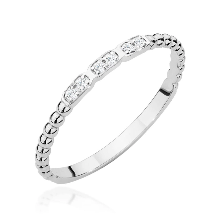 Pierścionek zaręczynowy z białego złota z diamentami 0,03ct Fire Of Love BW-479-b