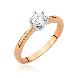 Pierścionek zaręczynowy z różowego złota z diamentem 0,40ct Fire Of Love BW-482-0,40ct-r