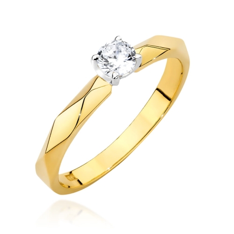 Przejdź do produktu Pierścionek zaręczynowy z żółtego złota z diamentem 0,15ct Fire Of Love