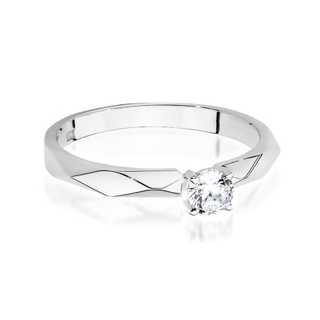 Przejdź do produktu Pierścionek zaręczynowy z białego złota z diamentem 0,20ct Fire Of Love 