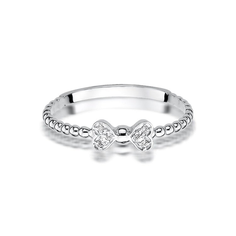 Pierścionek zaręczynowy z białego złota z diamentami 0,03ct Fire Of Love BW-523-b