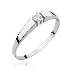 Pierścionek zaręczynowy z białego złota z diamentem 0,08ct Fire Of Love BW-524-0,08ct-b