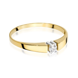 Pierścionek zaręczynowy z żółtego złota z diamentem 0,10ct Fire Of Love BW-524-0,10ct