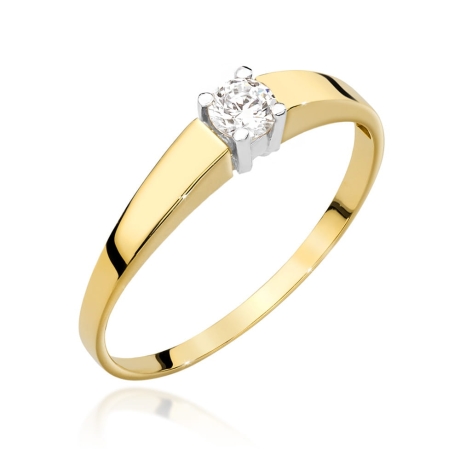 Przejdź do produktu Pierścionek zaręczynowy z żółtego złota z diamentem 0,25ct Fire Of Love 