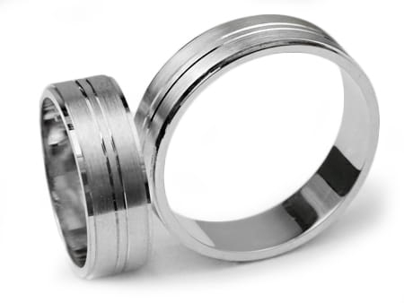 Przejdź do produktu Obrączki ślubne z białego złota płaskie 6mm Infinity